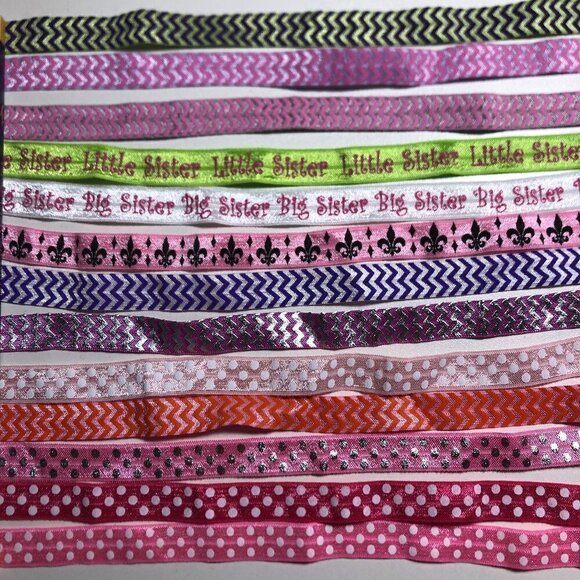 🛒 $12 Large Bundle of Printed Elastic for hair Ties and crafts #2616 - Picture 1 of 5